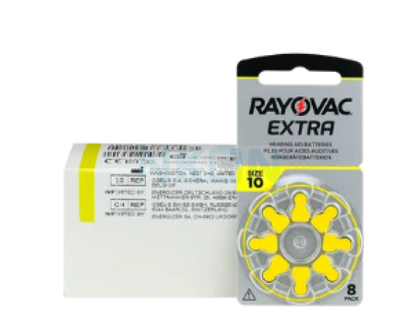 80x 10 Rayovac Extra hearing aid batteries