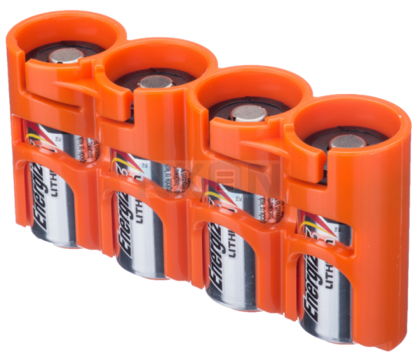4 CR123A Powerpax Battery case - Orange