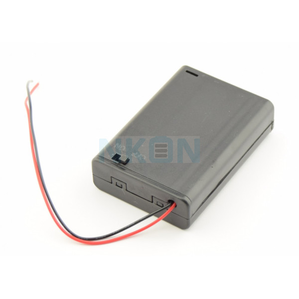 3x AA Battery case with wires and switch