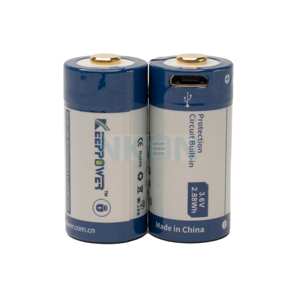 2x Keeppower 16340 800mAh (protected) - 2A - USB