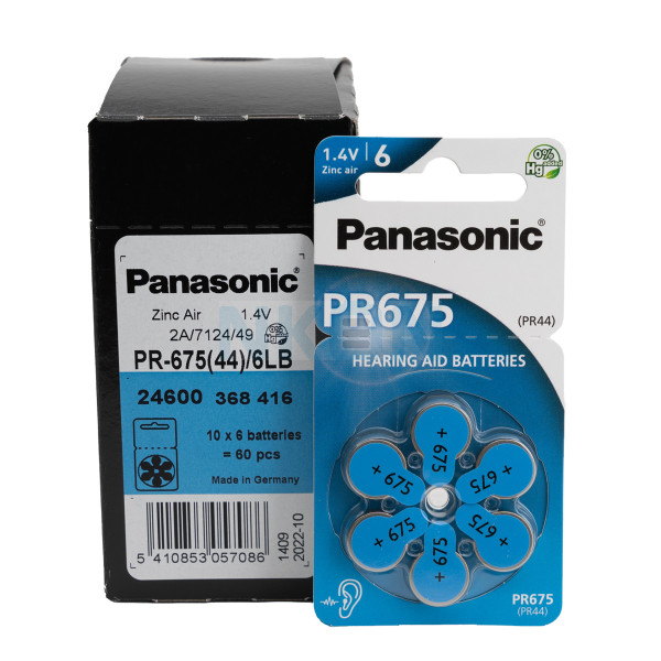 60x 675 Panasonic hearing aid batteries