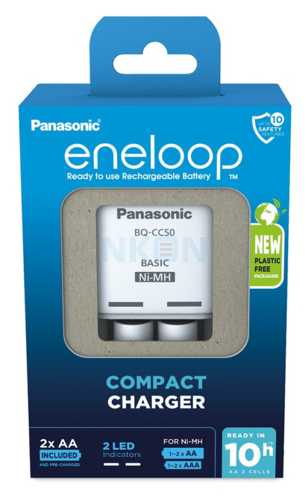 Panasonic Eneloop BQ-CC50E Advanced battery charger + 2 AA Eneloop (2000mAh) (carton packaging)