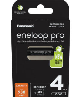 4 AAA Eneloop Pro - cardboard packaging - 930mAh
