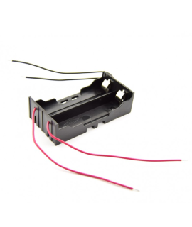 2x 18650 Battery holder with clamp contacts and loose wires
