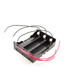3x 18650 Battery holder with clamp contacts and loose wires