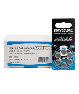 60x 675 Rayovac Acoustic Special hearing aid batteries