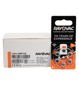 60x 13 Rayovac Acoustic Special hearing aid batteries