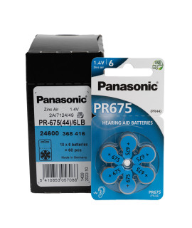 60x 675 Panasonic hearing aid batteries