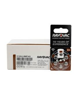 60x 312 Rayovac Acoustic Special hearing aid batteries
